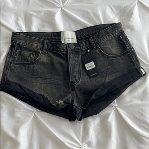 NWT One Teaspoon Bandits Low Waist Denim Shorts - Archived Double Bass Black